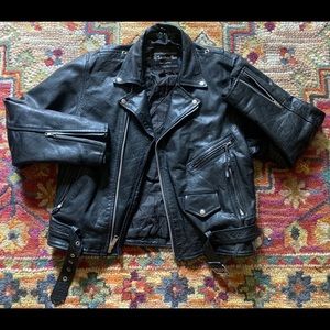 Vintage men’s leather Motorcycle riding jacket